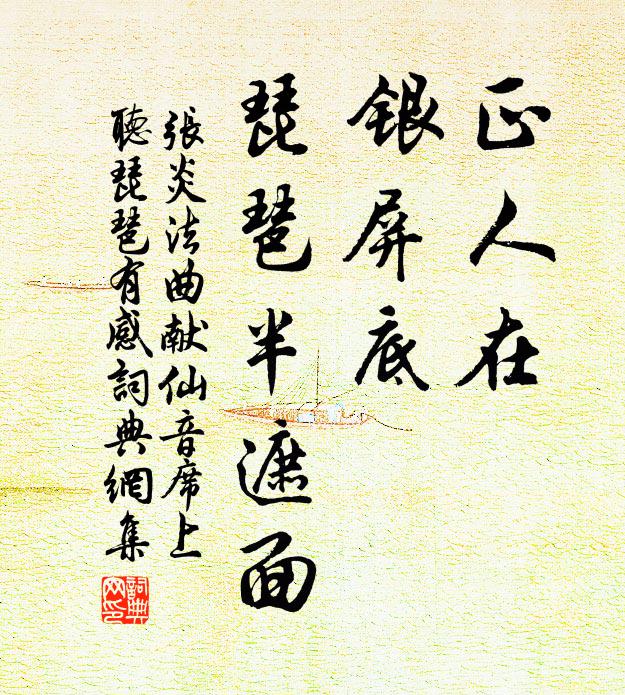 张炎正人在、银屏底，琵琶半遮面书法作品欣赏