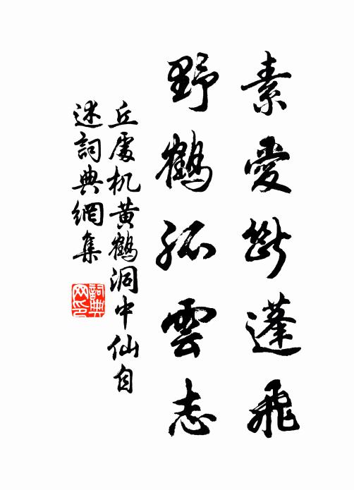 丘处机素爱断蓬飞，野鹤孤云志书法作品欣赏