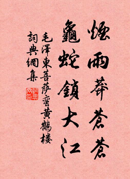 烟雨莽苍苍，龟蛇锁大江书法作品欣赏