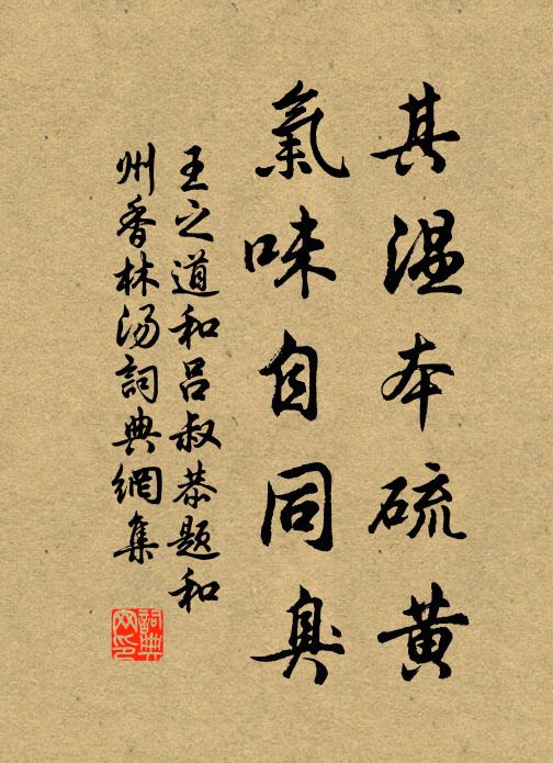 王之道其温本硫黄,气味自同臭书法作品欣赏