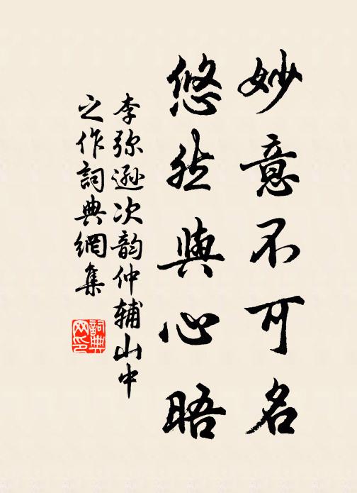 李弥逊妙意不可名，悠然与心晤书法作品欣赏