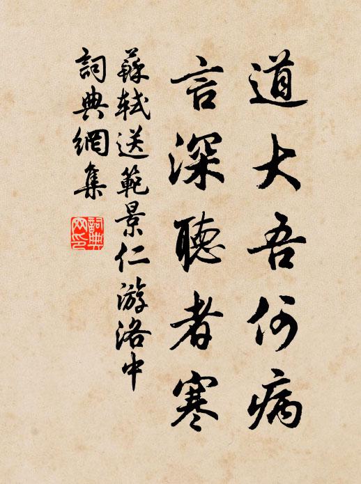 苏轼道大吾何病，言深听者寒书法作品欣赏
