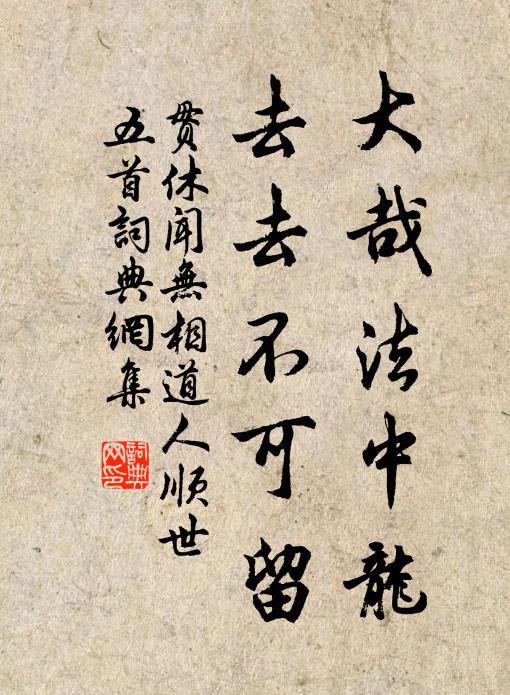 贯休大哉法中龙，去去不可留书法作品欣赏