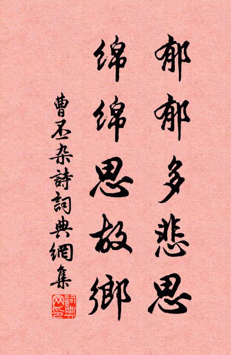 曹丕郁郁多悲思，绵绵思故乡书法作品欣赏
