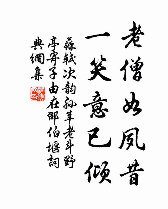苏轼老僧如夙昔，一笑意已倾书法作品欣赏