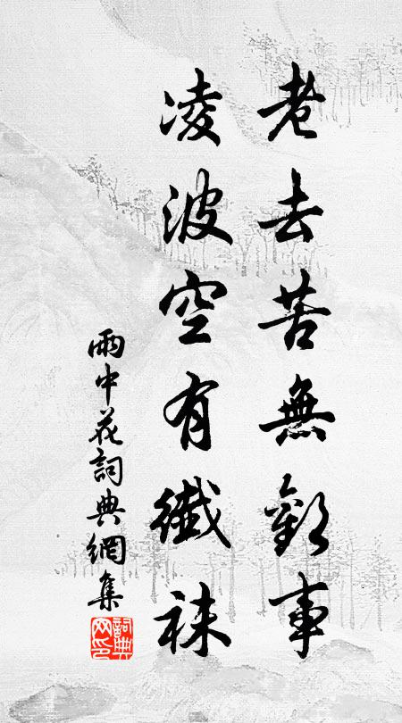 佚名老去苦无欢事，凌波空有纤袜书法作品欣赏
