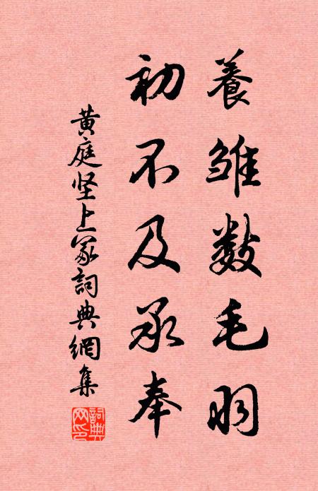 黄庭坚养雏数毛羽，初不及承奉书法作品欣赏