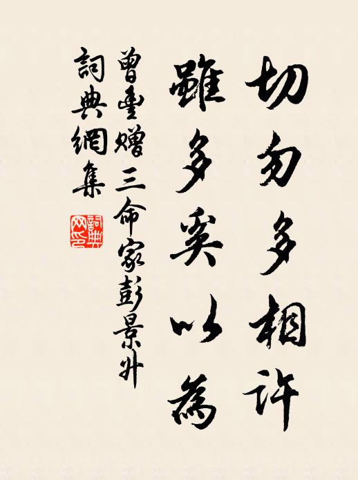曾丰切勿多相许，虽多奚以为书法作品欣赏