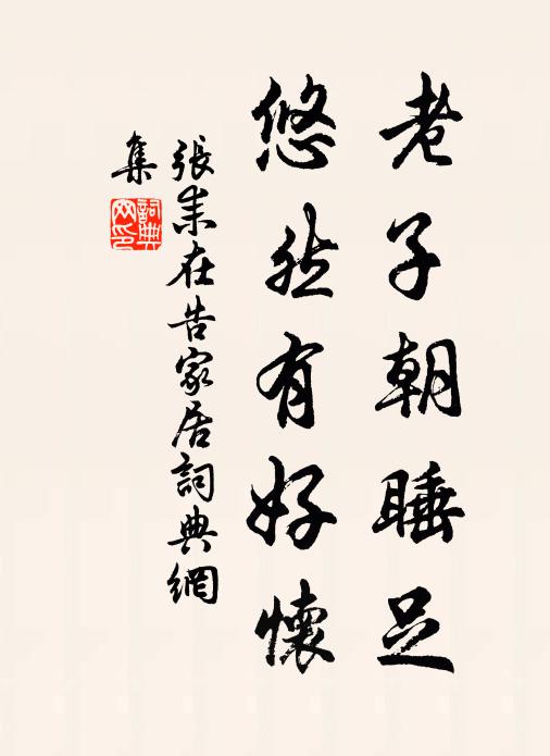 张耒老子朝睡足，悠然有好怀书法作品欣赏