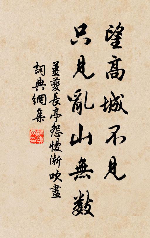 姜夔望高城不见，只见乱山无数书法作品欣赏