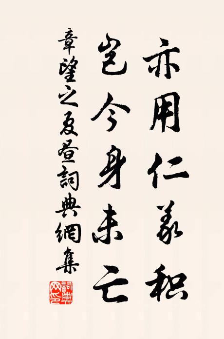 章望之亦用仁义积，岂今身未亡书法作品欣赏