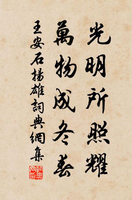 王安石光明所照耀，万物成冬春书法作品欣赏