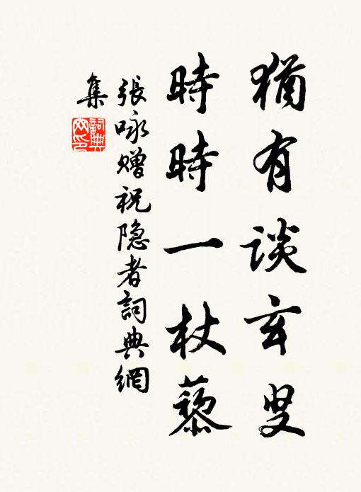 张咏犹有谈玄叟，时时一杖藜书法作品欣赏