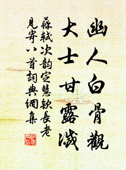 苏轼幽人白骨观，大士甘露灭书法作品欣赏