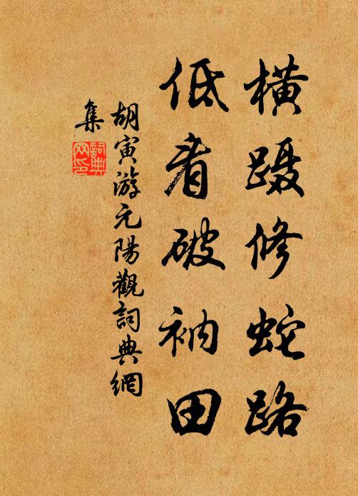胡寅横蹑修蛇路，低看破衲田书法作品欣赏