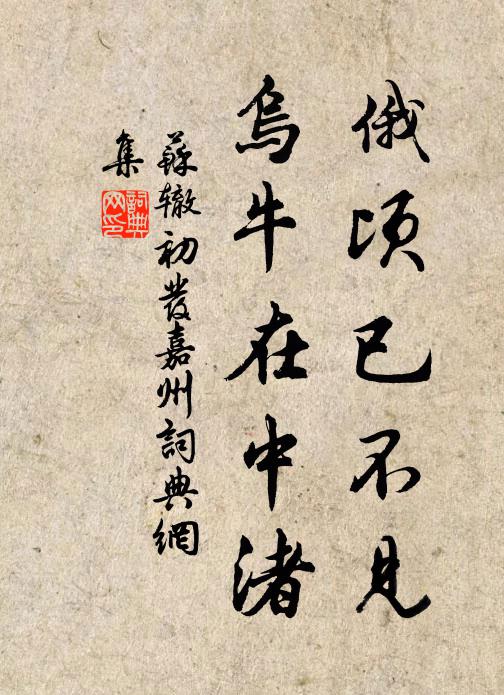 苏辙俄顷已不见，乌牛在中渚书法作品欣赏