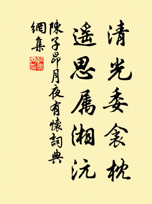陈子昂清光委衾枕，遥思属湘沅书法作品欣赏