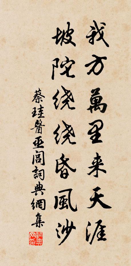 蔡珪我方万里来天涯，坡陀绕绕昏风沙书法作品欣赏