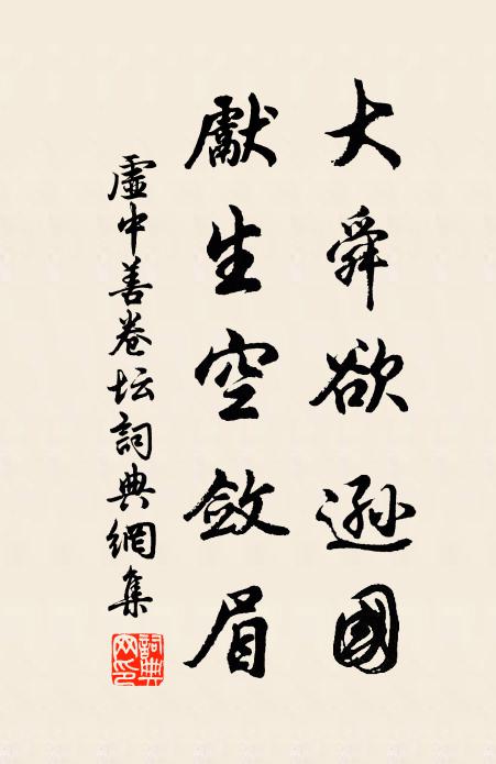 虚中大舜欲逊国，先生空敛眉书法作品欣赏