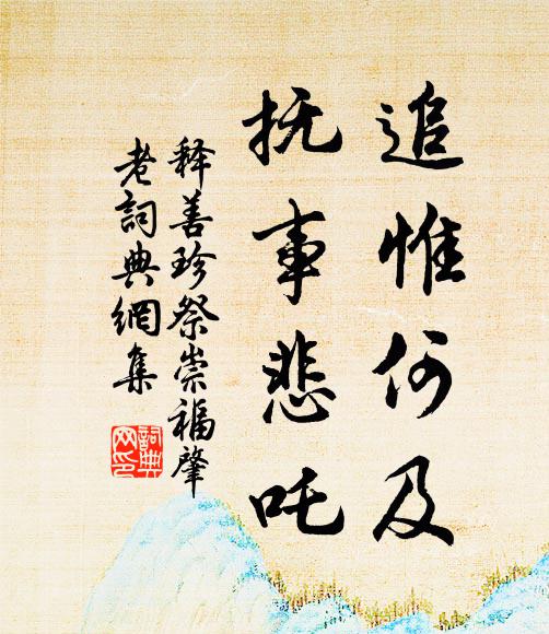 释善珍追惟何及，抚事悲吒书法作品欣赏