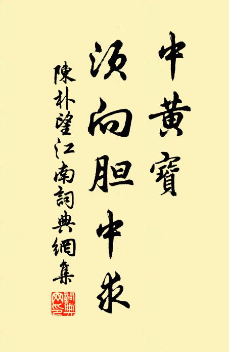 陈朴中黄宝，须向胆中求书法作品欣赏