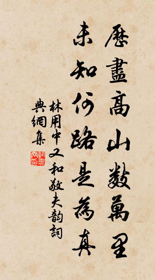 林用中历尽高山数万里，未知何路是为真书法作品欣赏