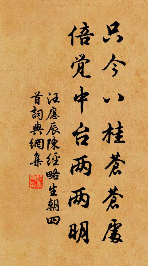 汪应辰只今八桂苍苍处，倍觉中台两两明书法作品欣赏
