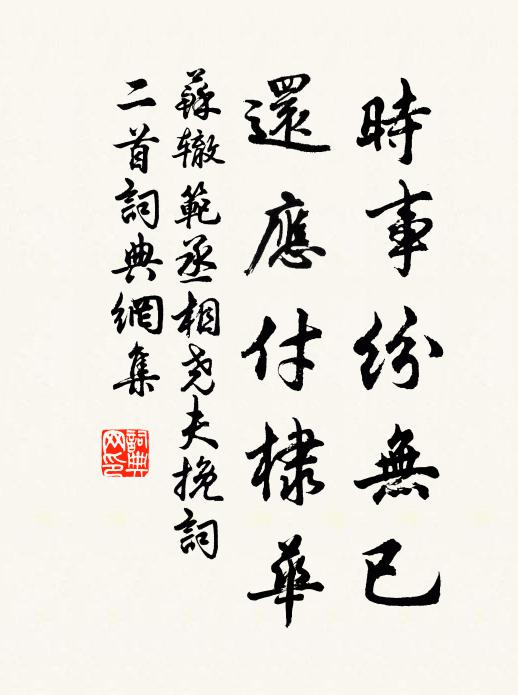 苏辙时事纷无已，还应付棣华书法作品欣赏