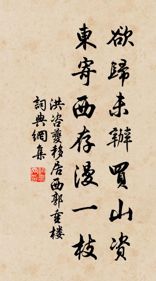 洪咨夔欲归未办买山资，东寄西存漫一枝书法作品欣赏