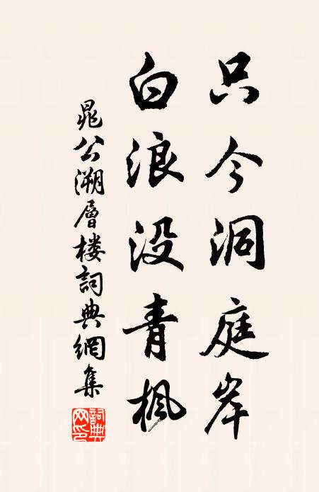 晁公溯只今洞庭岸，白浪没青枫书法作品欣赏