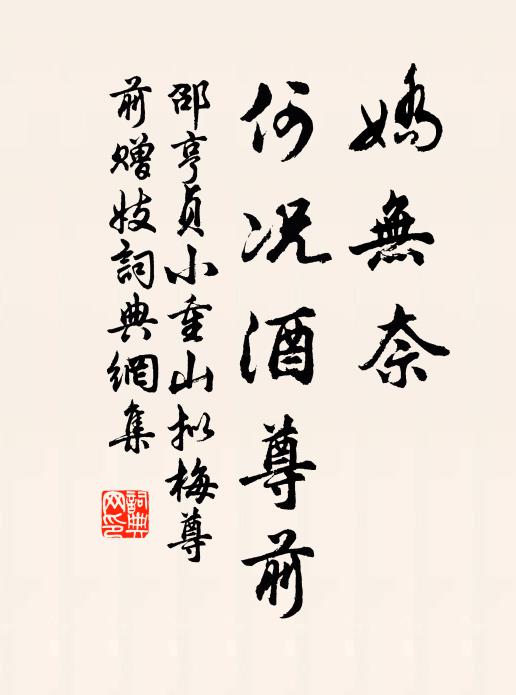 邵亨贞娇无奈，何况酒尊前书法作品欣赏