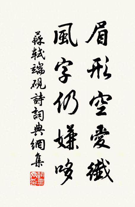 苏轼眉形空爱纤,风字仍嫌哆书法作品欣赏