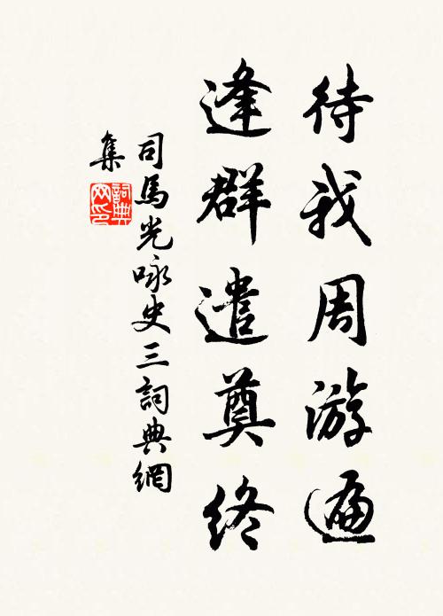 司马光待我周游遍，逢群遣奠终书法作品欣赏