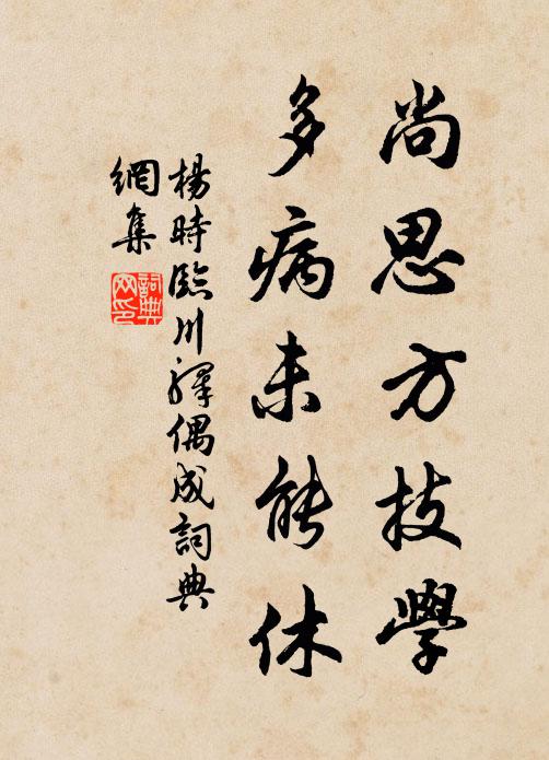 杨时尚思方技学，多病未能休书法作品欣赏