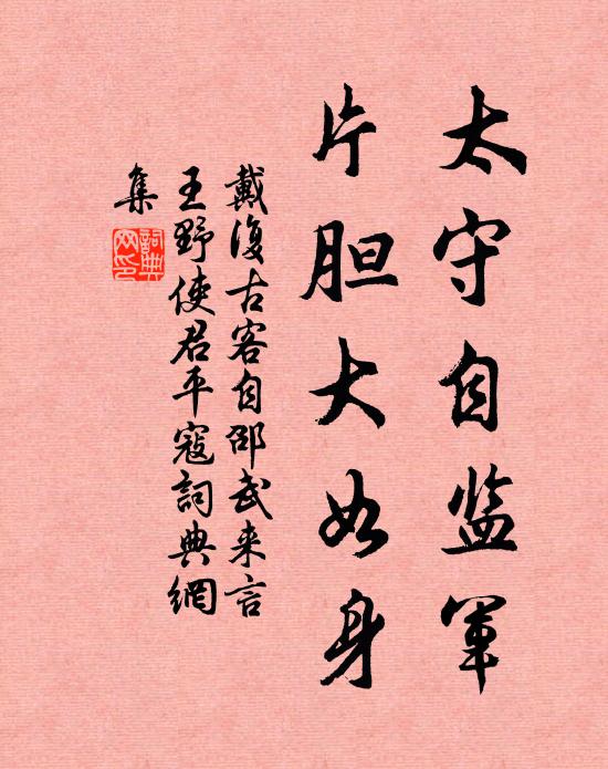 戴复古太守自监军，片胆大如身书法作品欣赏