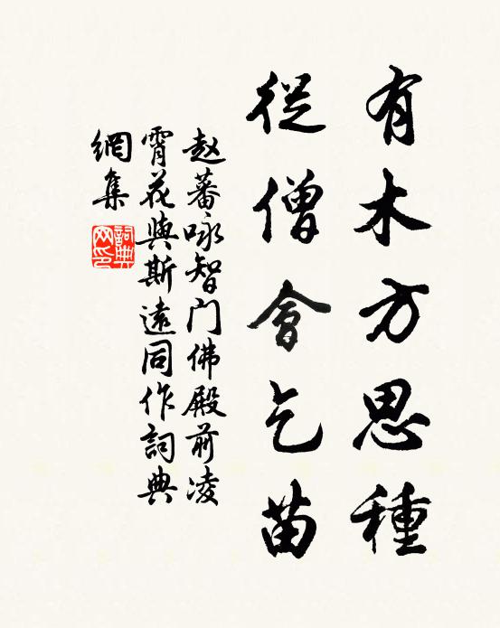 赵蕃有木方思种，从僧会乞苗书法作品欣赏