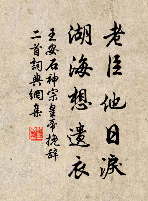 王安石老臣他日泪，湖海想遗衣书法作品欣赏