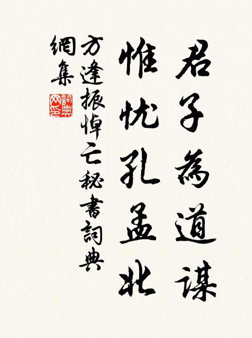 方逢振君子为道谋，惟忧孔孟北书法作品欣赏