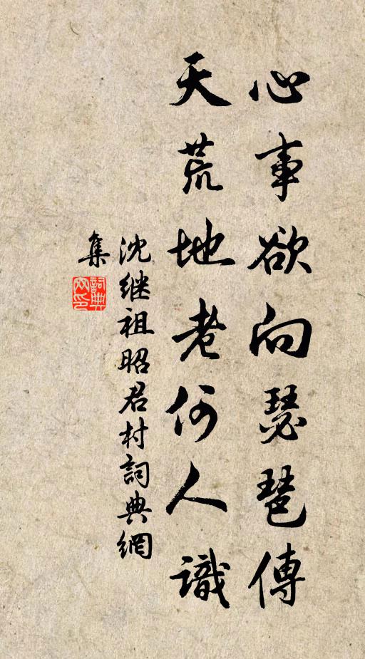 沈继祖心事欲向瑟琶传，天荒地老何人识书法作品欣赏