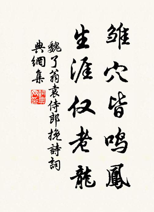 魏了翁雏穴皆鸣凤，生涯仅老龙书法作品欣赏