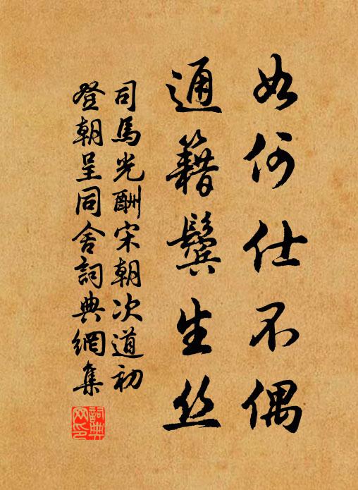 司马光如何仕不偶，通籍鬓生丝书法作品欣赏