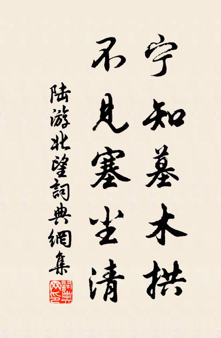 陆游宁知墓木拱，不见塞尘清书法作品欣赏