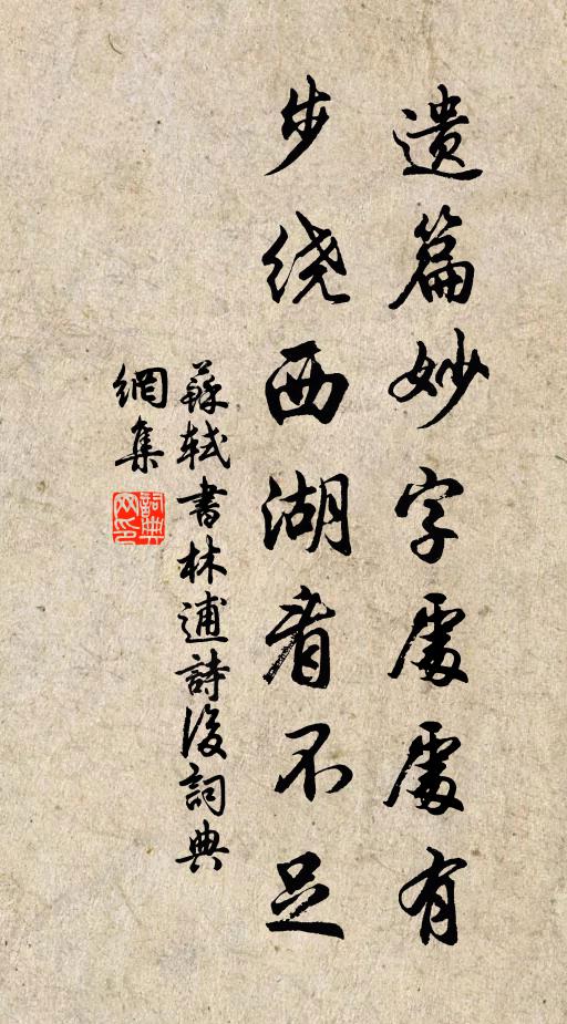 苏轼遗篇妙字处处有，步绕西湖看不足书法作品欣赏
