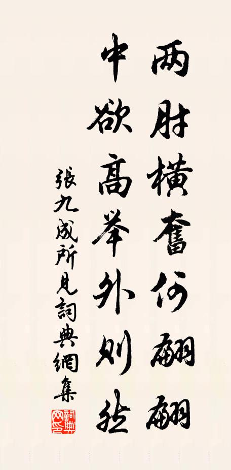 张九成两肘横奋何翩翩，中欲高举外则然书法作品欣赏