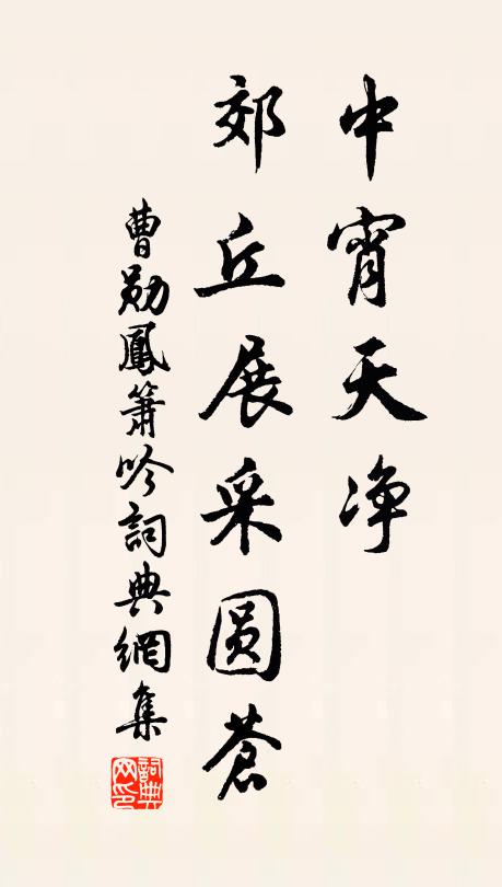 曹勋中宵天净，郊丘展采圆苍书法作品欣赏