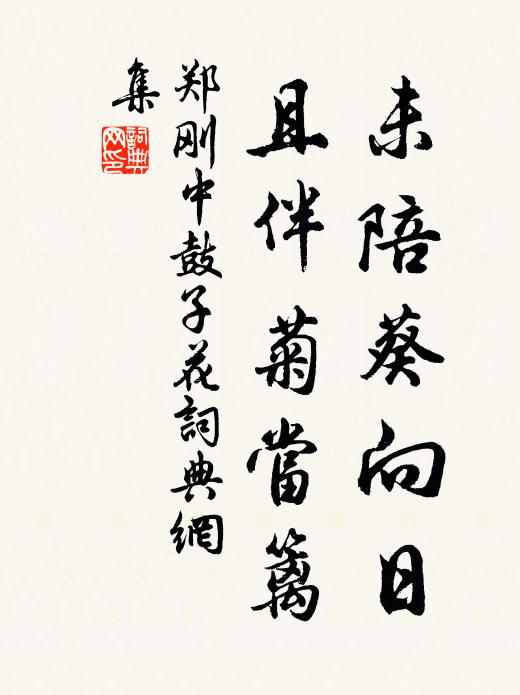 郑刚中未陪葵向日，且伴菊当篱书法作品欣赏