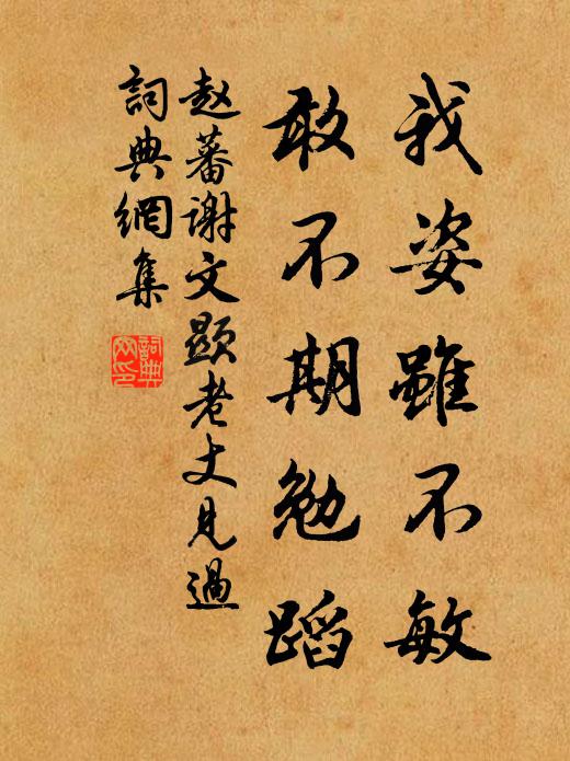 赵蕃我姿虽不敏，敢不期勉蹈书法作品欣赏