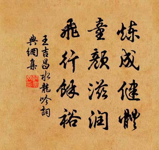 王吉昌炼成健体，童颜滋润，飞行馀裕书法作品欣赏
