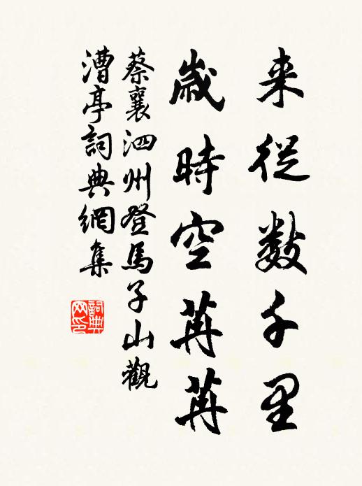 蔡襄来从数千里，岁时空苒苒书法作品欣赏