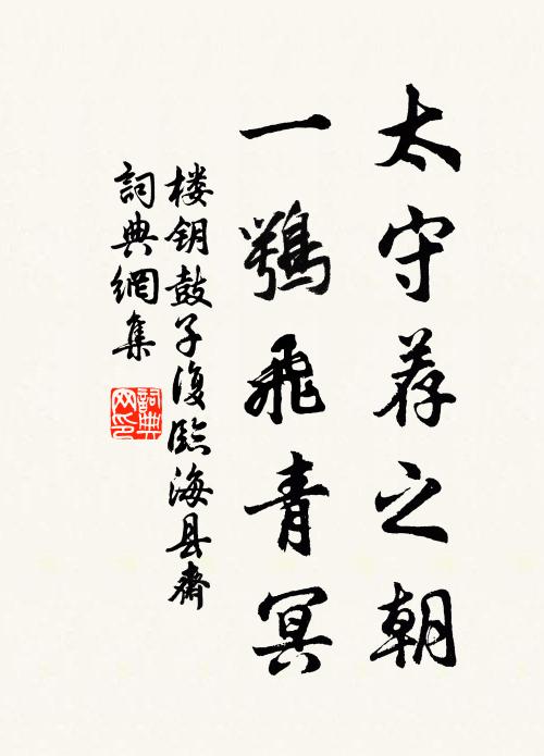 楼钥太守荐之朝，一鹗飞青冥书法作品欣赏